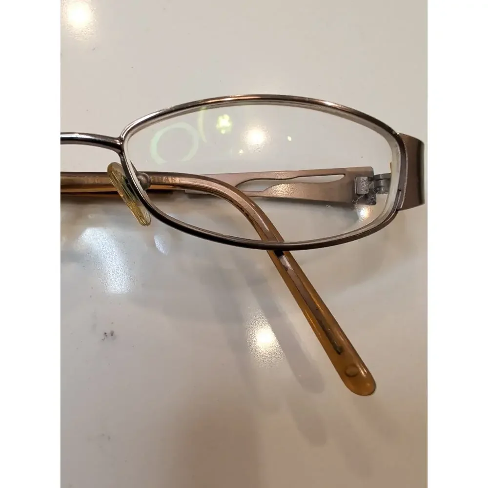Jill Stuart Women’s Eyeglasses Frame Gold Metal Oval Braided Wire Temple Rx-Able